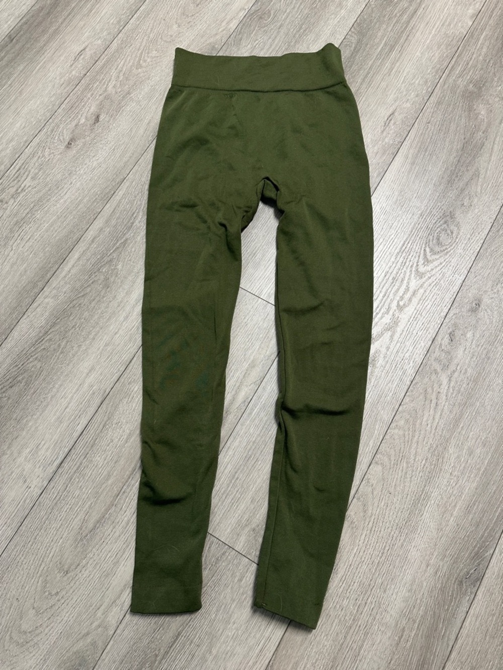 New Mix Olive Green Ribbed Leggings